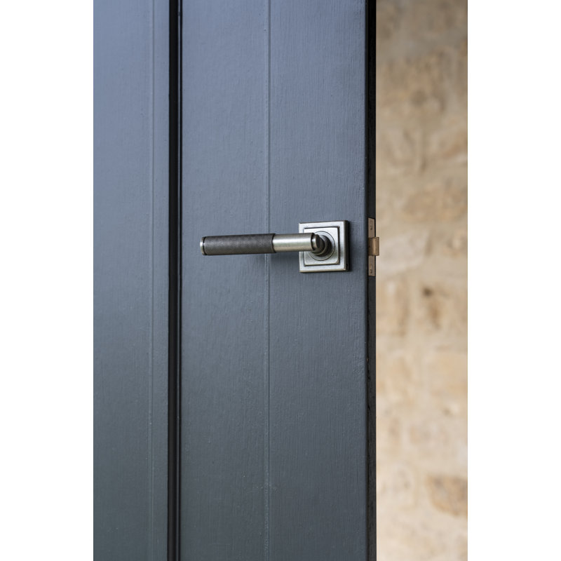 Brompton Lever on Rose Set (Square), Pewter Patina