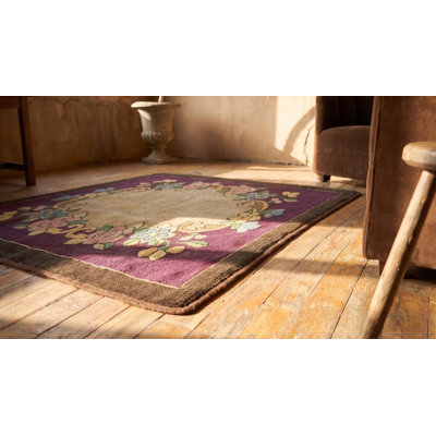 Tapis crocheté Antique Antique American