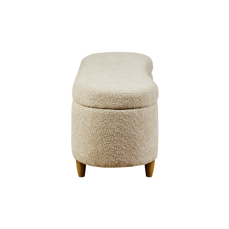 Bailey 48" Beige Boucle Flip Top Storage Bench