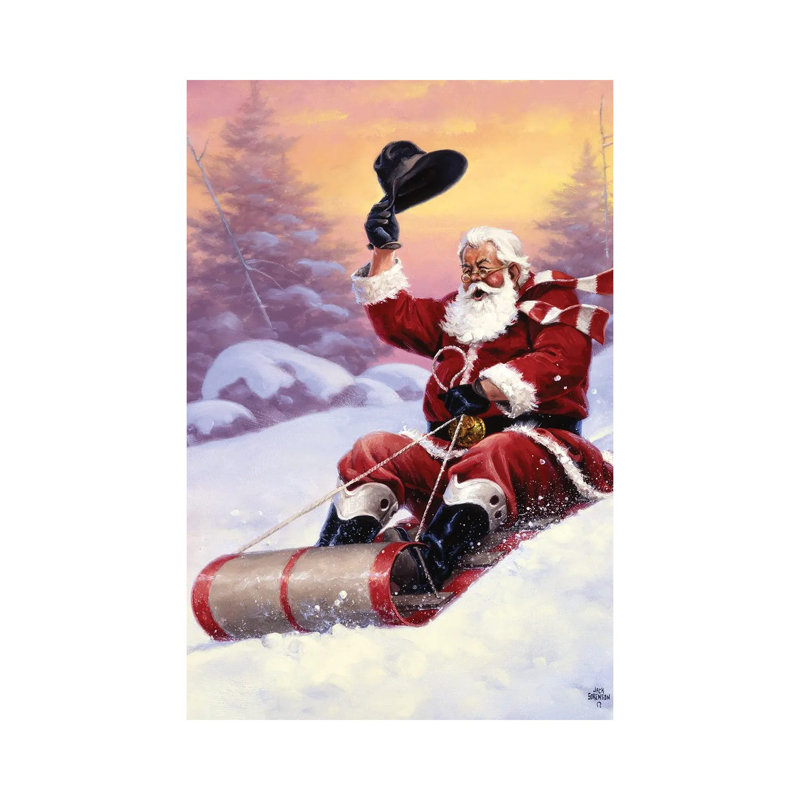 Here Comes Santa 1 Piece Wrapped Canvas Painting, 45.72cm H x 30.48cm W x 1.91cm D