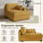 Bentura Oversized Upholstered Orange Corduroy Chaise Lounge with Armrests & Throw Pillows-95259944-93799400
