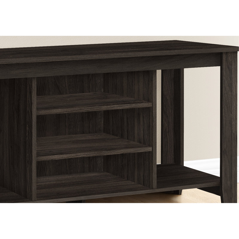 Meuble télé 48 po avec meuble télé et étagère en stratifié brun