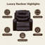 Sillón inclinable individuel avec éclairage à DEL, électrique et port USB, idéal pour la salle de bain, Autocaravana O Cine. (Brun foncé)
