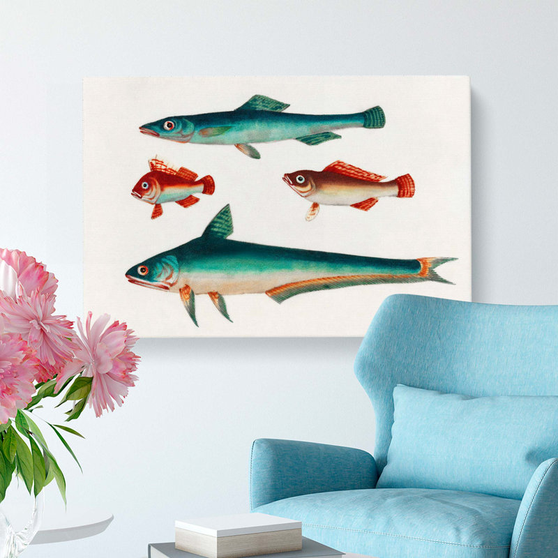 Two Brown & Green Fish - Wrapped Canvas, 60cm H x 91cm W x 3cm D