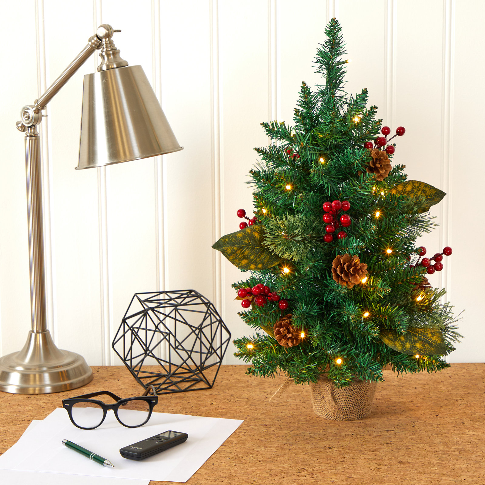 24' Lighted Artificial Pine Christmas Tree