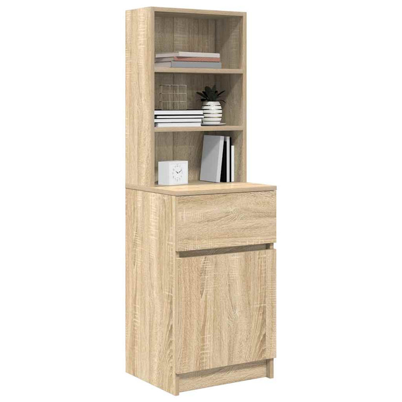 Bedside Cabinet 39X35x125 Cm Engineered Wood, Sonoma Oak