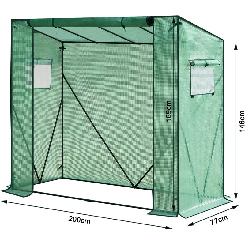 Elkport 2.5 Ft W x 6.5 Ft D Mini Greenhouse, Green