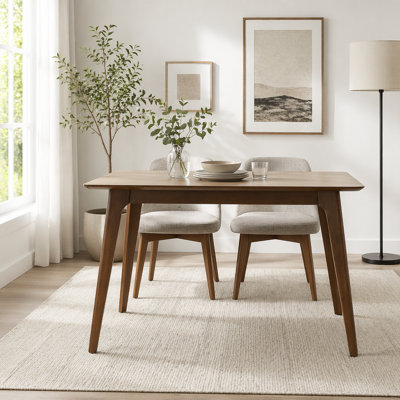 Mid-Century Modern Rubberwood Dining Table