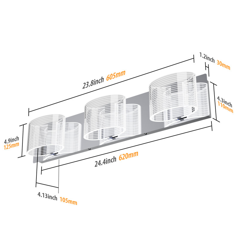 Umera Dimmable LED Vanity Light, 3
