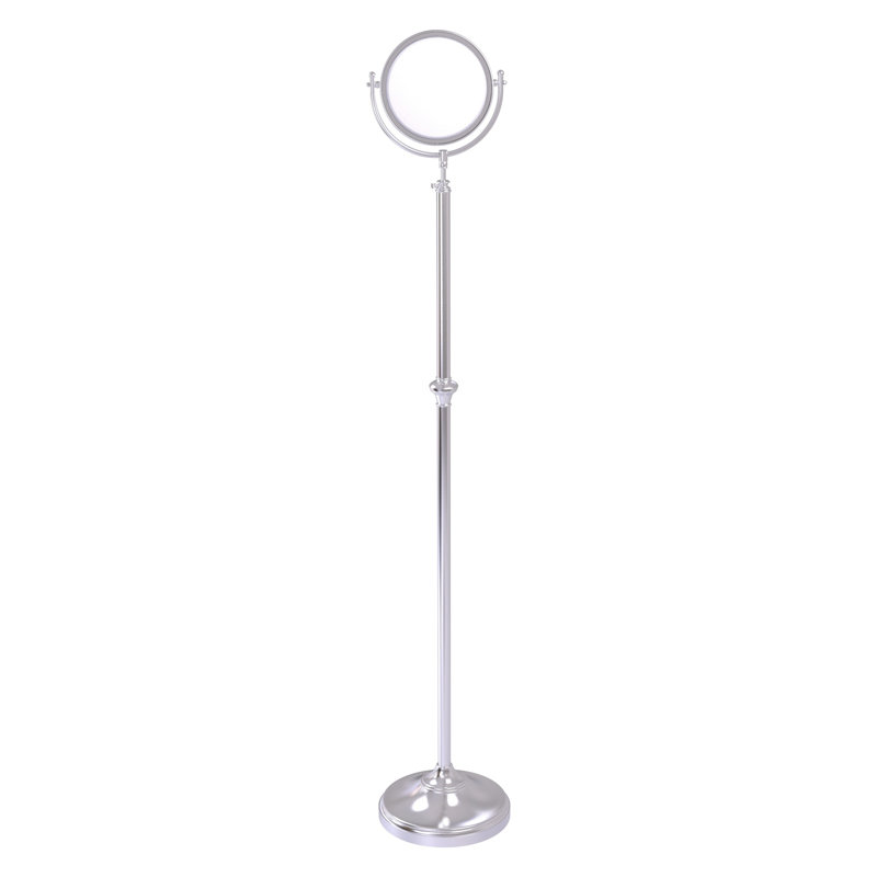 Gober Metal Floor Mirror, 4x, Satin Chrome