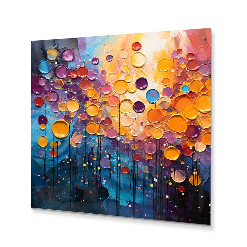 Dancing Lights - Collages abstraits, reproduction sur métal, H 16 po x l 16 po x P 1 po