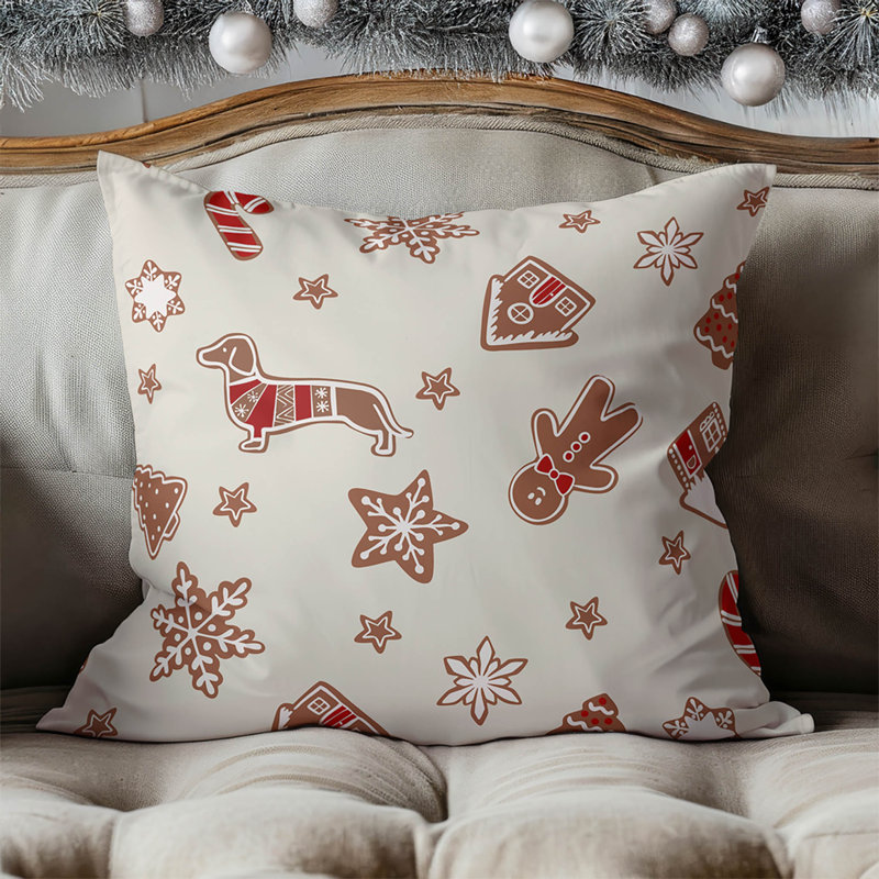 Coussin décoratif d'intérieur Ginger All The Way Seasonal, Ivoire ivoire, Carré 16 po