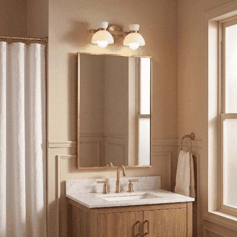 Karalana 2-Light Bathroom Vanity Light in Matte Black, Matte Black