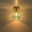 Polygonal Blue Water Glass Semi-Flush Mount