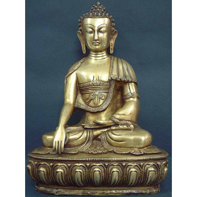 Bouddha 14 po en Bhumisparsha-Mudra en laiton | Fait à la main | Fabriqué en Inde