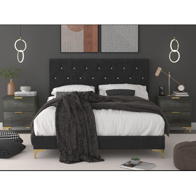 Aleily Upholstered Standard 3 Piece Bedroom Set