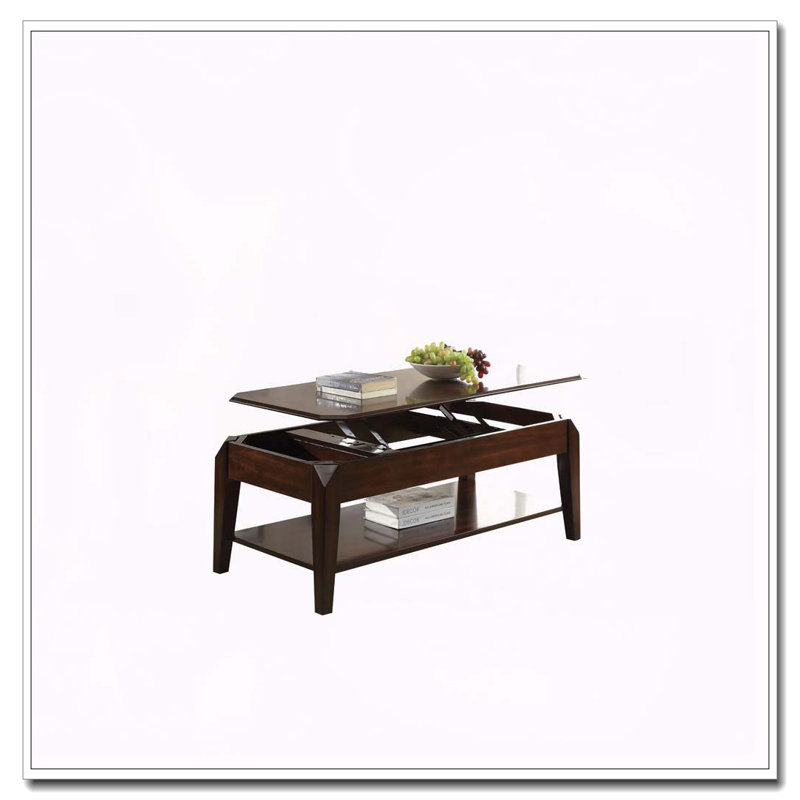 Table basse en noyer avec plateau relevable