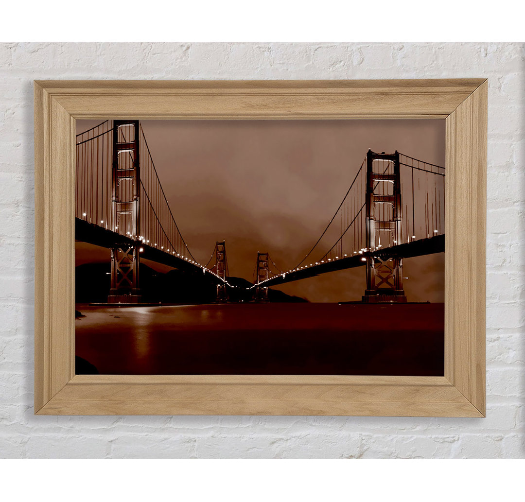 Golden Gate Bridge Zwillinge Braun - Druck