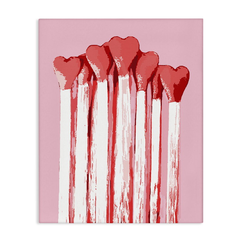«Pastel Pink Heart Matches Canvas», conception par Lil 'Rue, H 20 po x l 16 po