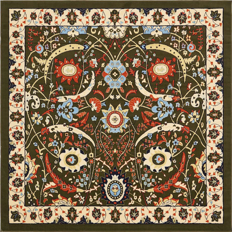 Britannia Floral Indoor Rug, Square 8'