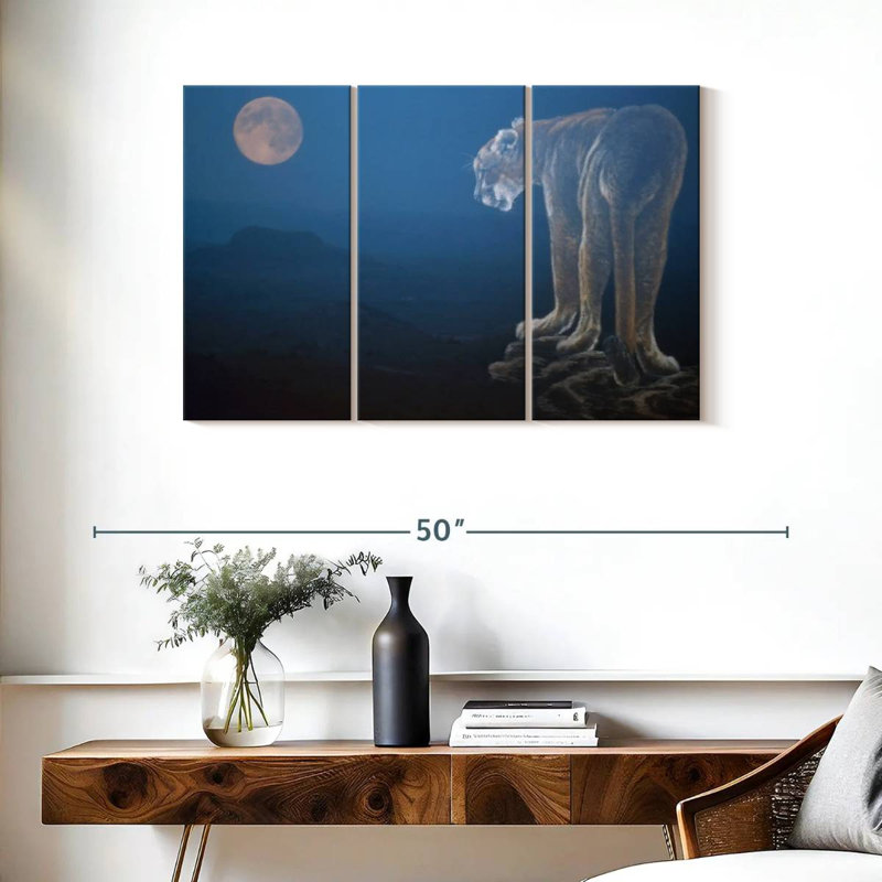 Cougar Scène de nuit, H 24 po x l 38 po