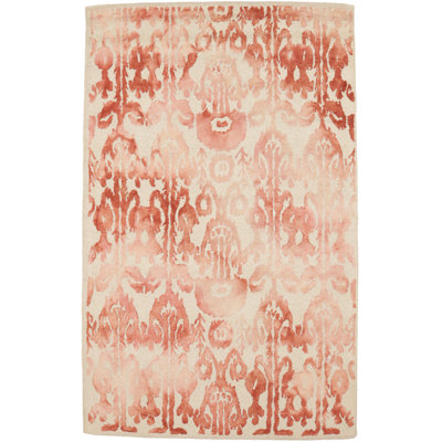 Tapis rectangulaire moderne touffeté à la main à motif abstrait rouille 5X8 Shalynda