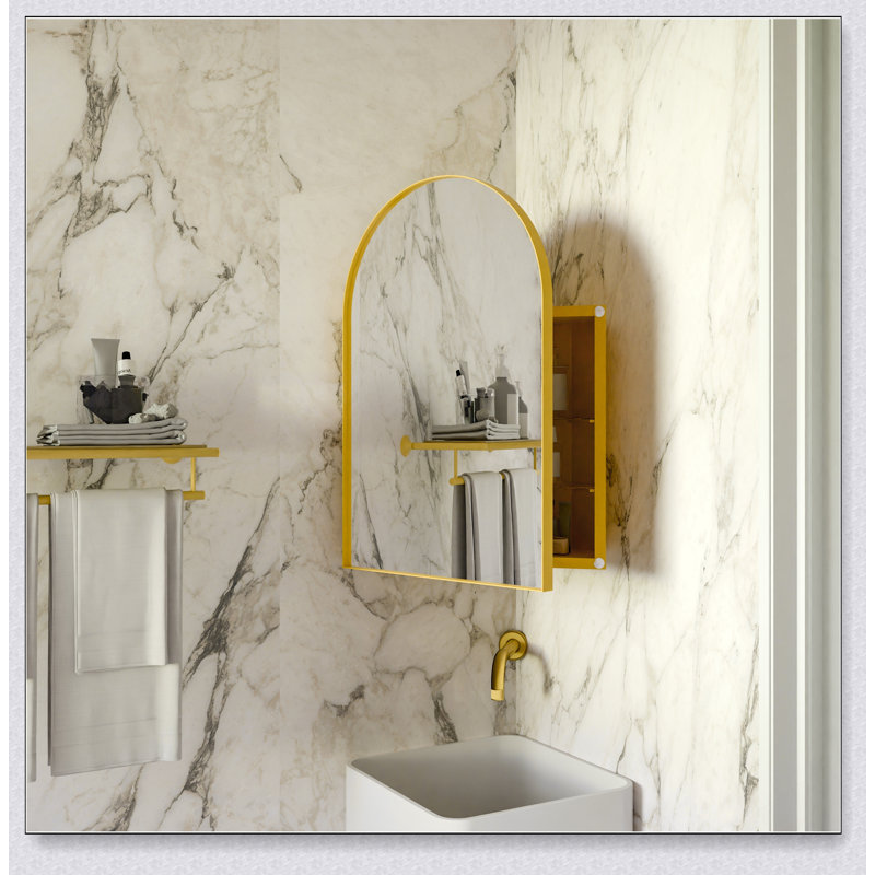 Armoire à pharmacie à DEL avec miroir, organisateur de salle de bain mural avec 3 tablettes et éclairage à intensité variable