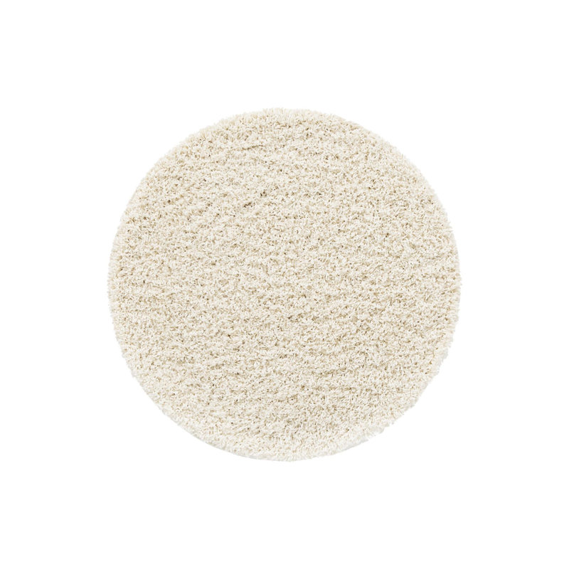 Tapis blanc neige Roshane, Rond 3 pi 1 po, Snow White