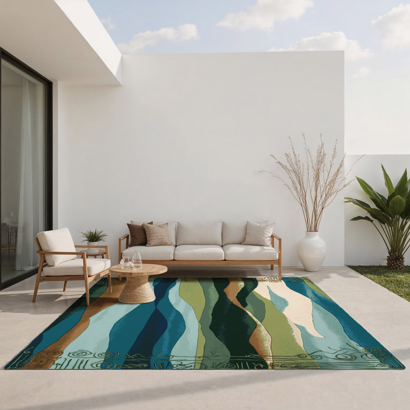 Tapis intérieur et extérieur Dream Cascade, Rectangle 1 pi 6 po x 2 pi 6 po