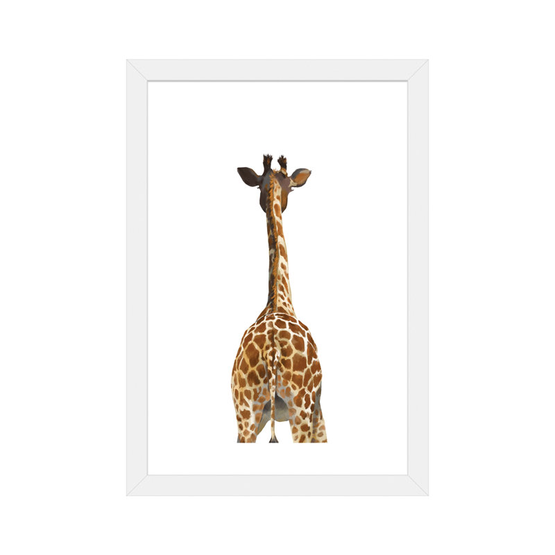 Art girafe bout à bout, Papier avec cadre blanc, H 24 po x l 16 po x P 1 po