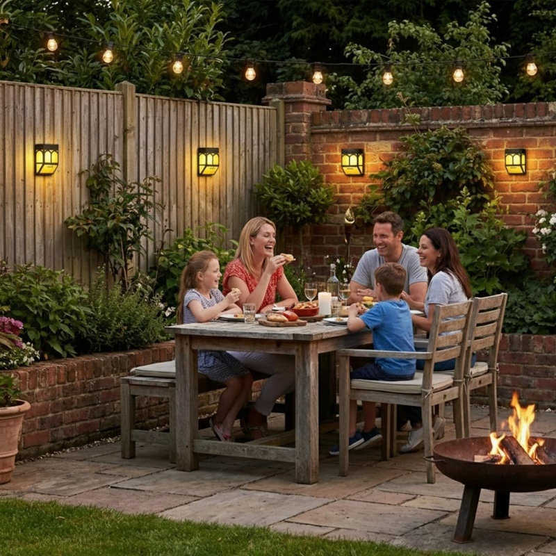 6-pack Solar Wall Lights - Outdoor Waterproof Fence Lights, Auto On/off Dusk To Dawn, Warm White
