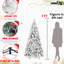 Arbre de Noël enneigé 7 pi, 450 lumières blanc chaud, 1060 pointes recouvertes de neige pleine branche et branches à aiguilles dures, conception à charnières pour un assemblage sans effort, base en métal arbre de 84 po