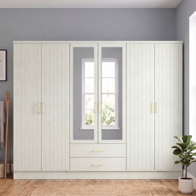  Wesley 6 Door 2 Drawer Wardrobe with Mirror