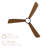 Versa 52in 3-Blade Smart Dual Mount Convertible Ceiling Fan or Flush Mount Fan 2700K-6000K CCT Tunable Range LED Light Kit with Black Hardware in Walnut Blades Works With iOS or Android App-126659238
