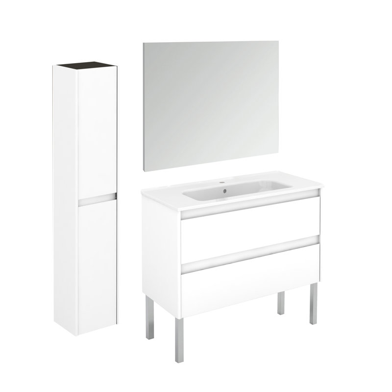 Ambra 39.6'' W Single Vanity, Gloss White