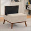 Grand repose-pieds avec rangement, table basse rectangulaire de style Mid-Century de 31 po avec fonction de levage du couvercle, hauts pieds en bois, repose-pieds surdimensionnés pour le salon, le bureau-129579060