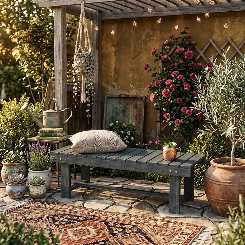 Solid Wood Outdoor Bench
