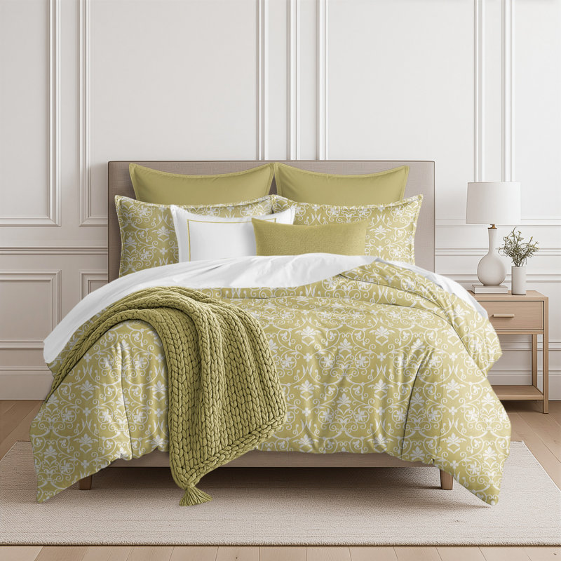 Ensemble de housse de couette en dentelle Primrose et 1 taie décorative simple