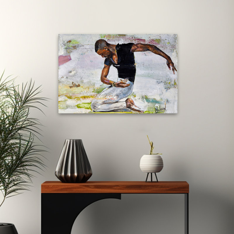 Careful Sparrow - art de la danse figurative, H 16 po x l 24 po