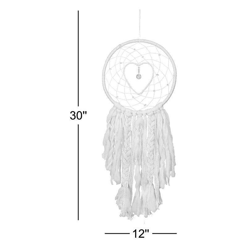 Suspension murale en coton et cristal en macramé dreamcatcher
