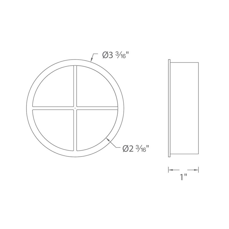 Filtre, Noir, H 1,5 po x l 2,5 po x P 2,5 po