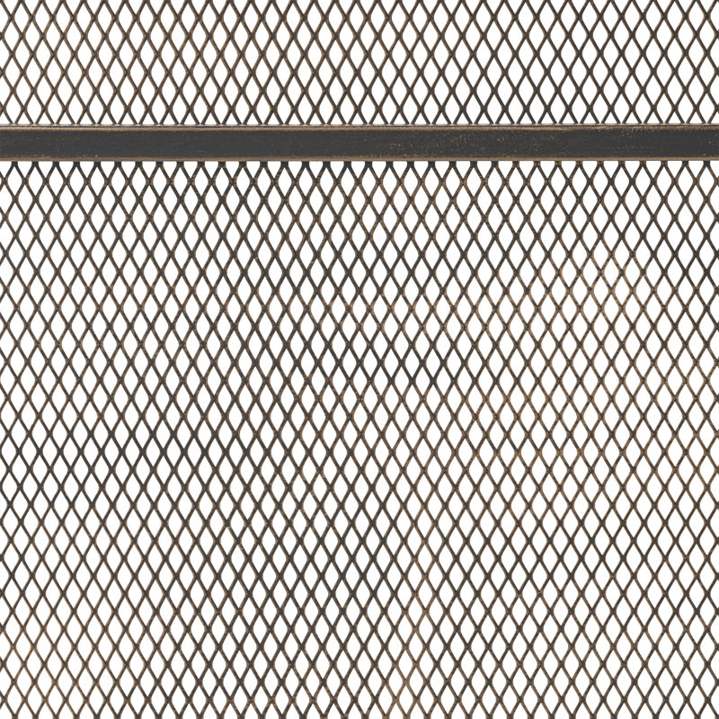 Pare-étincelles en fer Erick, Noir / brossé / or