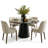 4 - Person Dining Table Sets With Round Table & 4 Upholstered Side Chairs-1268523409