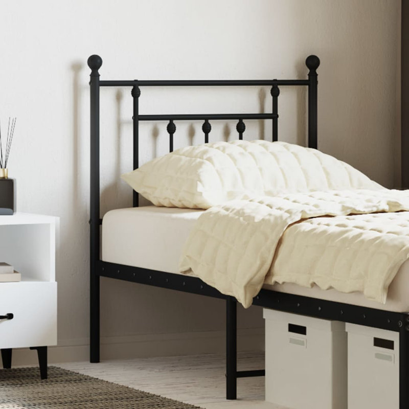 Aliha Metal Replace Headboard, 97cm H x 80cm W x 3cm D, Black