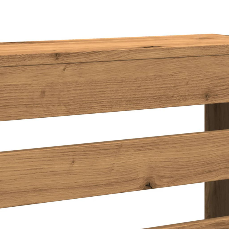 Small Radiator Cover, Artisan Oak, 78 x 20 x 82 cm, Horizontal Slats