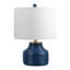 Lampe de table à DEL Malone de 20 po de style transitionnel moderne côtelée en résine/métal, en forme de pot à gingembre-1698549797