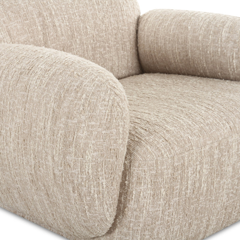 Mikah Upholstered Armchair, Off White Boucle