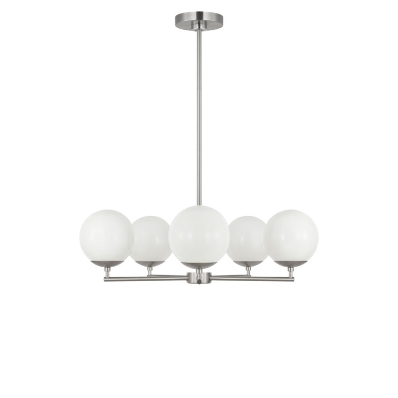 Lustre à cinq lumières, Non, Nickel brossé