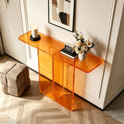 Simple and transparent acrylic console table