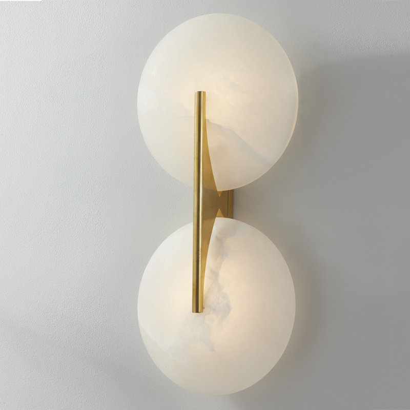 Asteria 2 Light Wall Sconce, Vintage Brass